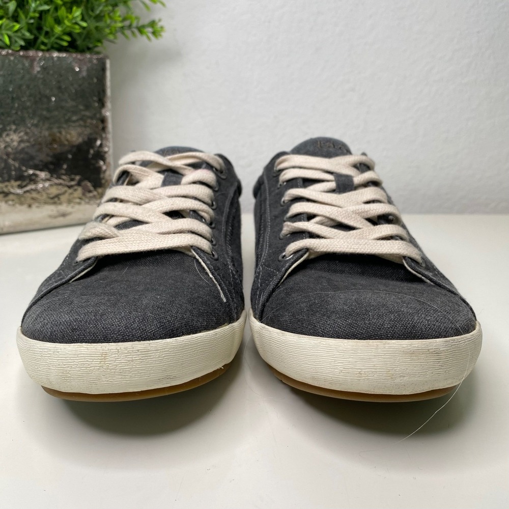 TAOS Star Canvas Lace Up Low‎ Top Sneakers Shoes Charcoal Gray Size 10.5 Wide - Picture 4 of 10
